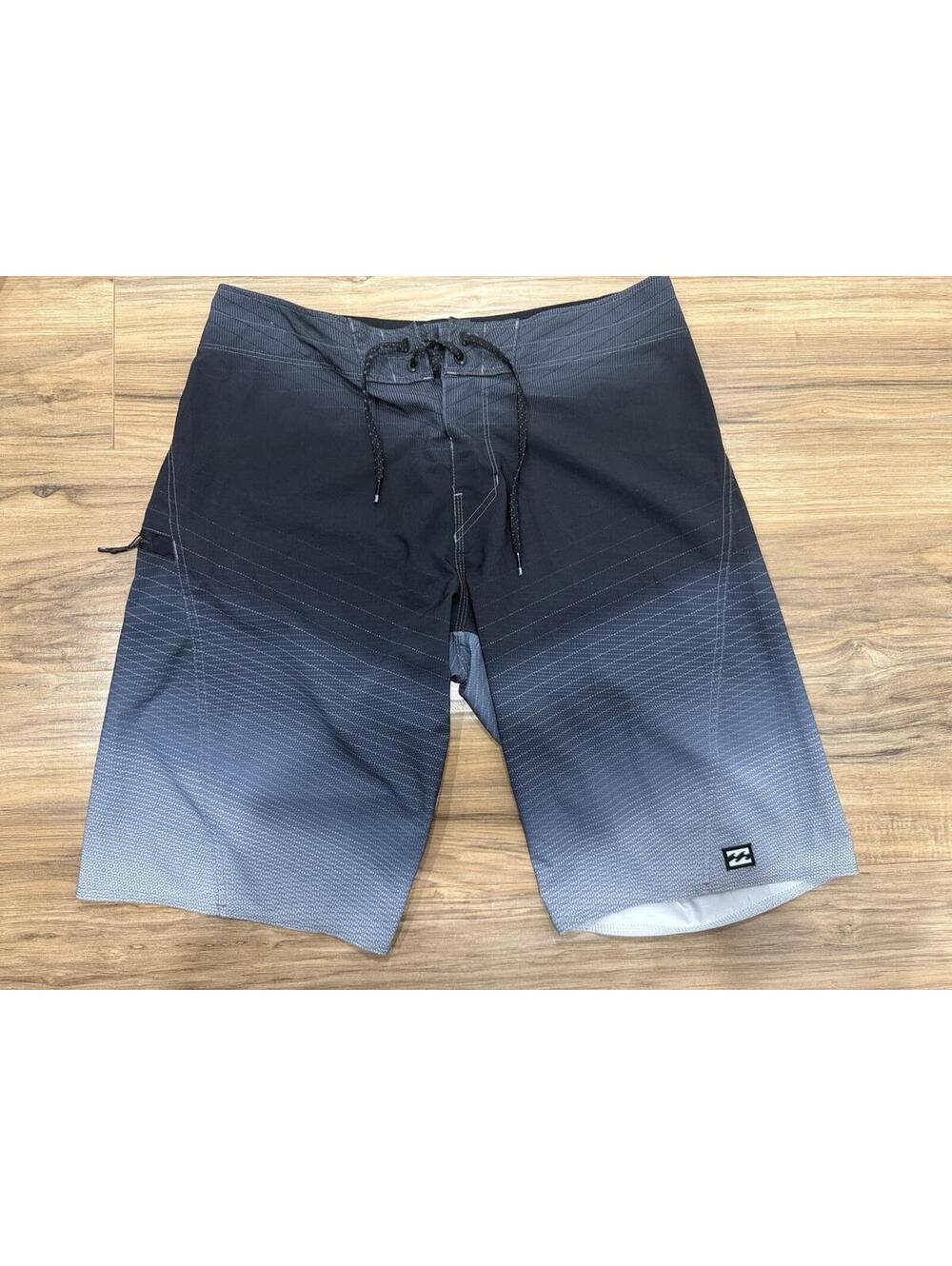 Billabong Recycler Board Shorts Mens 32 Black Gray Ombre Stretch Swim Surf 20”